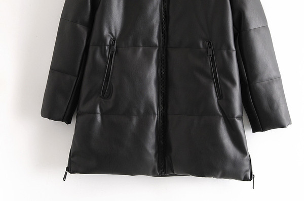 Naiste pikk lukuga ja kapuutsiga jope musta värvi