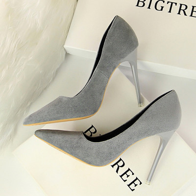 Νέο μοντέλο γυναικεία υποδημάτα ψηλοτάκουνα από οικολογικό σουέτ - δύο μοντέλα