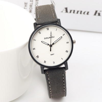 Öko-seemisnahast ümara kujuga naiste käekell