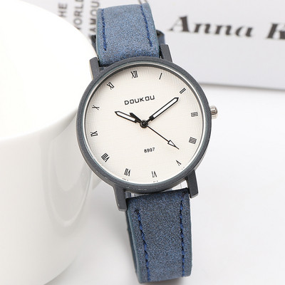 Öko-seemisnahast ümara kujuga naiste käekell