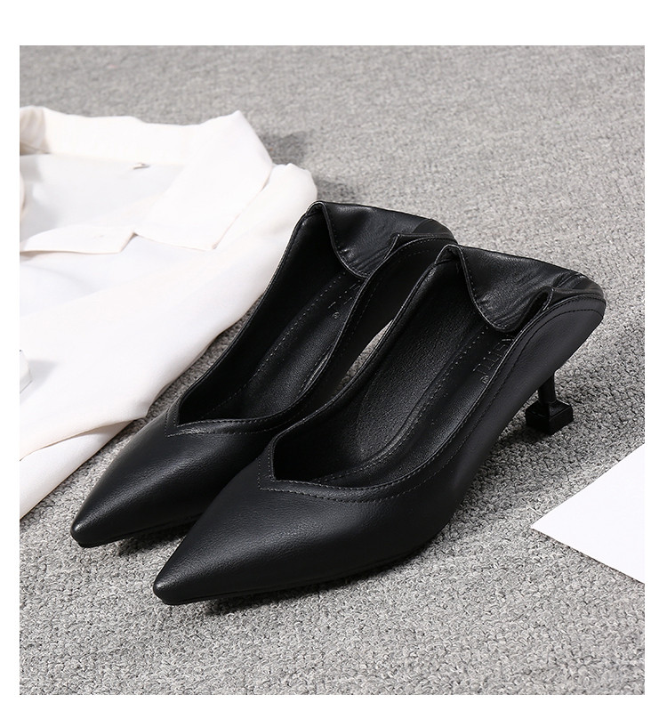 Νέο μοντέλο κομψά γυναικεία παπούτσια από οικολογικό δέρμα με ψηλά τακούνια