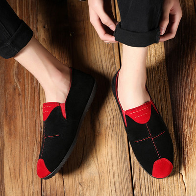 Férfi alkalmi mokaszinok - hegyes modell lapos talppal