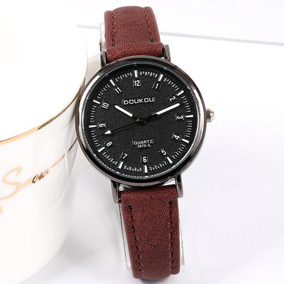 Γυναικείο στρογγυλό ρολόι με λουράκι eco suede