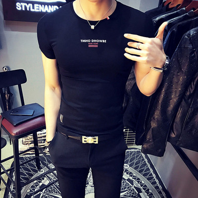 Σλιμ μπλουζάκι με επιγραφές για άντρες