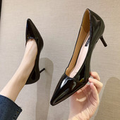 Έκο δερμάτινα παπούτσια μυτερό  μοντέλο με ψηλό τακούνι