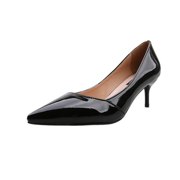 Έκο δερμάτινα παπούτσια μυτερό  μοντέλο με ψηλό τακούνι