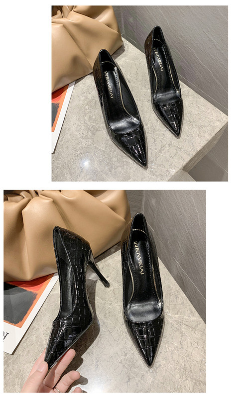 Γυναικεία παπούτσια κατασκευασμένα από έκο δέρμα με λεπτό τακούνι