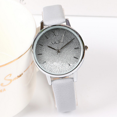 Ženski sat s kožnim remenom i kamenčićima