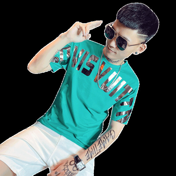 Μοντέρνο μπλουζάκι με λαμπερές επιγραφές