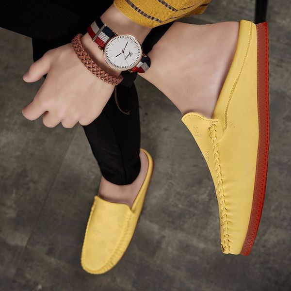 Ανδρικά μοκασίνια casual από έκο δέρμα με επίπεδη σόλα σε τρία χρώματα