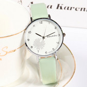 Női karóra bőrszíjjal - kerek forma