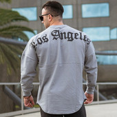 Ανδρική μπλούζα casual με επιγραφή και μακριά μανίκια