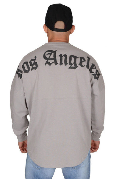 Ανδρική μπλούζα casual με επιγραφή και μακριά μανίκια