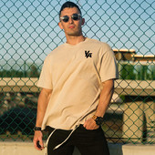 Férfi pamut póló ovális nyakkivágással és rövid ujjal