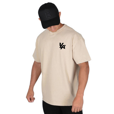 Férfi pamut póló ovális nyakkivágással és rövid ujjal