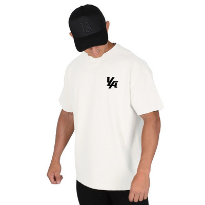 Férfi pamut póló ovális nyakkivágással és rövid ujjal