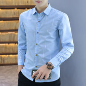 Stílusos férfi ing Karcsú, hosszú ujjú modell