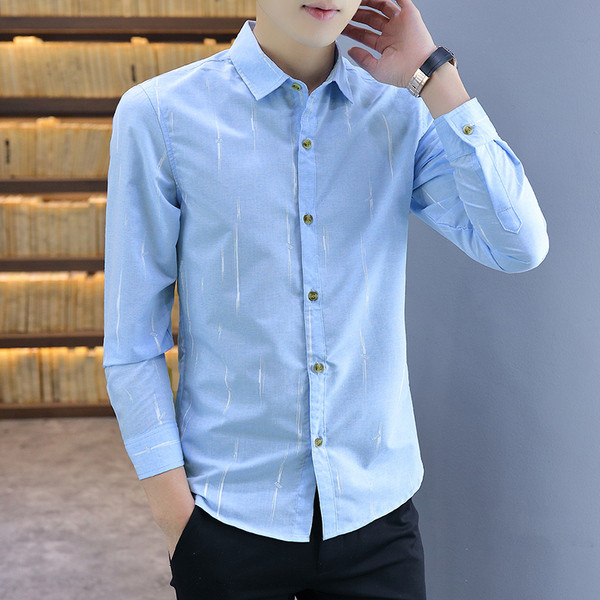 Stílusos férfi ing Karcsú, hosszú ujjú modell