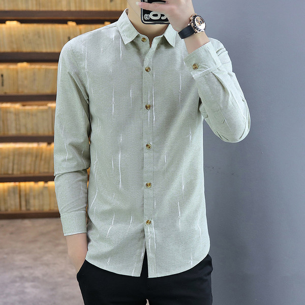 Stílusos férfi ing Karcsú, hosszú ujjú modell