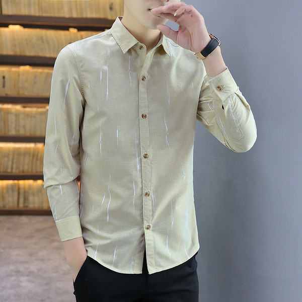 Stílusos férfi ing Karcsú, hosszú ujjú modell