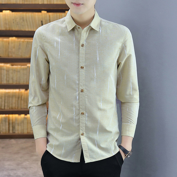 Stílusos férfi ing Karcsú, hosszú ujjú modell