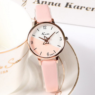 Γυναικείο ρολόι με λεπτό λουράκι από οικολογικό δέρμα