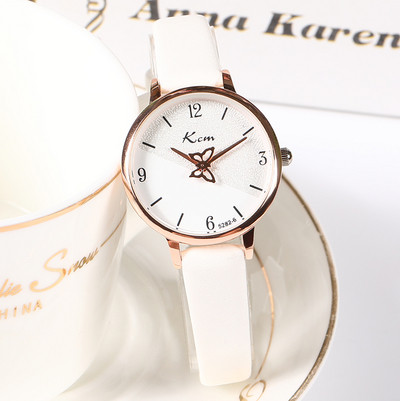 Γυναικείο ρολόι με λεπτό λουράκι από οικολογικό δέρμα