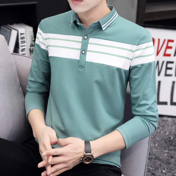 Ανδρική μπλούζα με κλασικό γιακά και κουμπιά