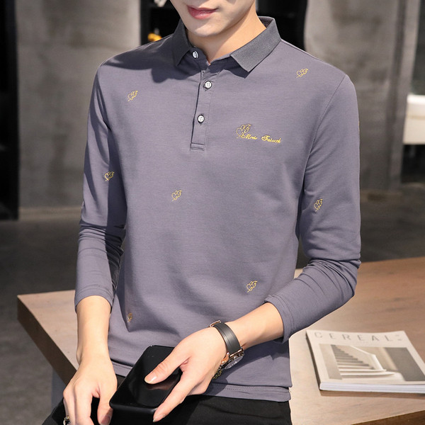 Uus mudel tikandiga pikkade varrukatega meeste pluus