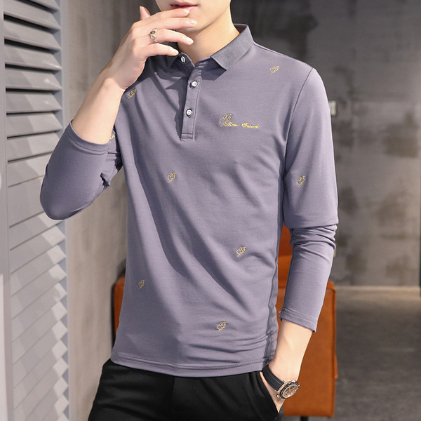 Uus mudel tikandiga pikkade varrukatega meeste pluus