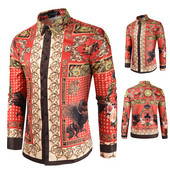 Aktualan pripijeni model muške košulje s uzorkom u boji