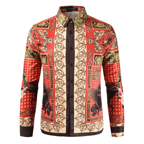 Aktualan pripijeni model muške košulje s uzorkom u boji