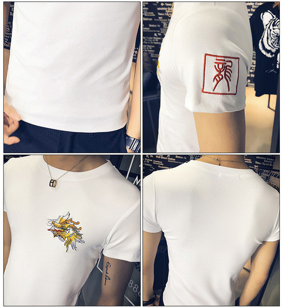 Meeste värvilise tikandiga T-särk