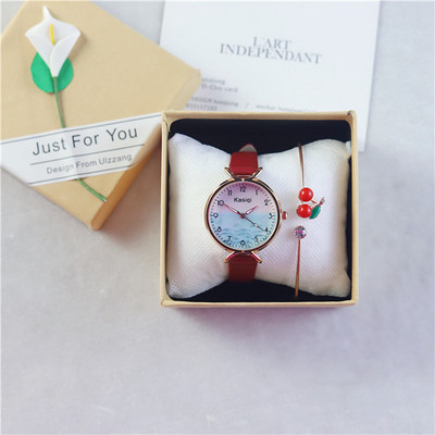 Καθημερινό γυναικείο ρολόι με δερμάτινο λουράκι - στρογγυλό σχήμα