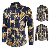 Modern férfi ing hosszú ujjal és klasszikus gallérral