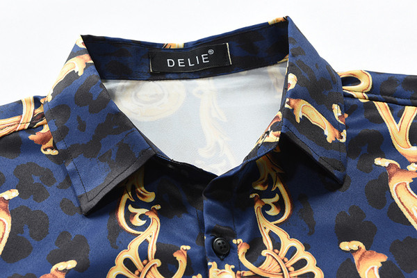 Modern férfi ing hosszú ujjal és klasszikus gallérral