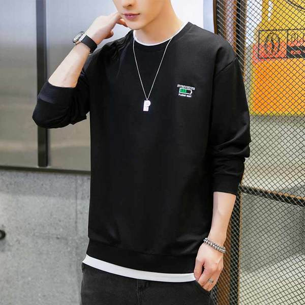 Tikandite ja ovaalse kaelusega vabaaja meeste pluus