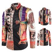 Korszerű, hosszú ujjú ing, klasszikus gallér és gombok