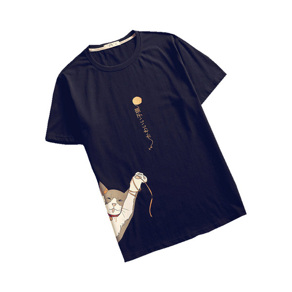 Férfi póló rátéttel, kerek nyakkivágással