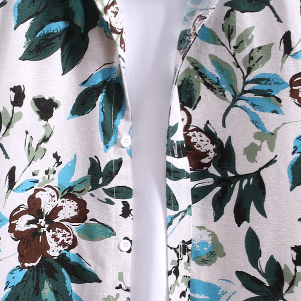 Μοντέρνο πουκάμισο με λουλουδάτο μοτίβο και μακριά μανίκια