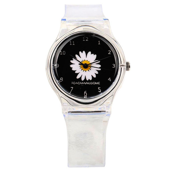 Läbipaistev karikakraga naiste käekell