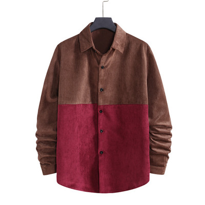 Kéttónusú férfi ing hosszú ujjal és gombokkal