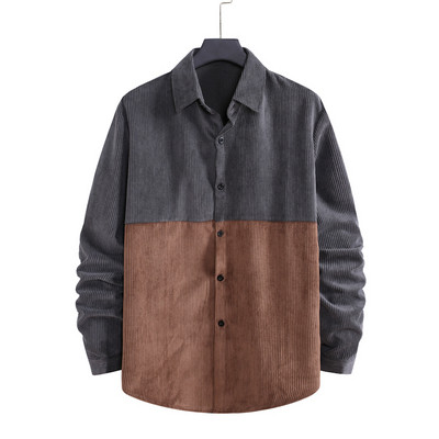 Kéttónusú férfi ing hosszú ujjal és gombokkal