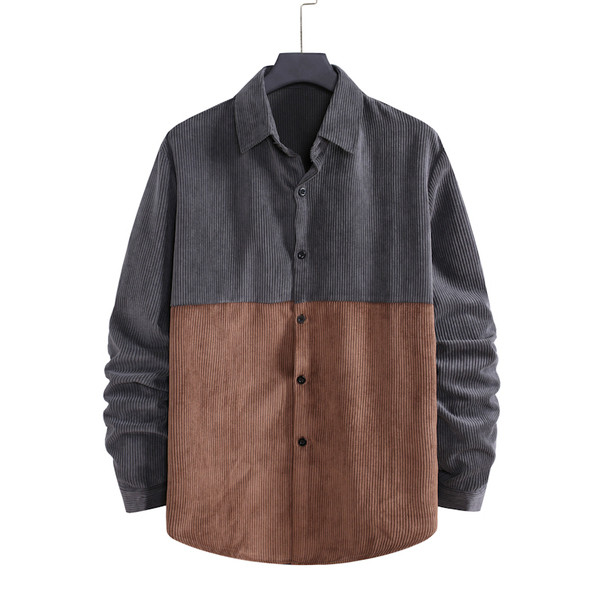 Kéttónusú férfi ing hosszú ujjal és gombokkal