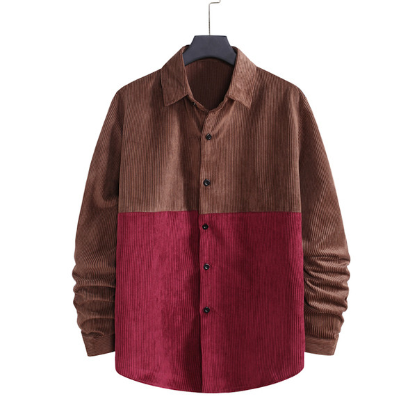 Kéttónusú férfi ing hosszú ujjal és gombokkal