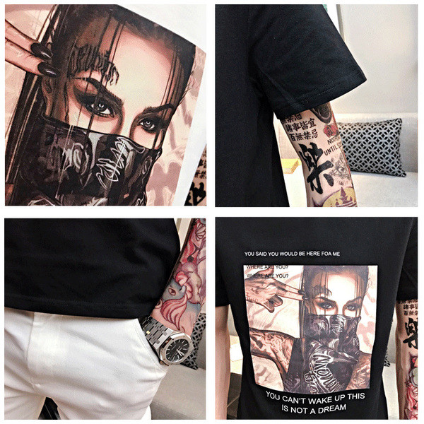 Rövid ujjú, rátéttel ellátott férfi póló