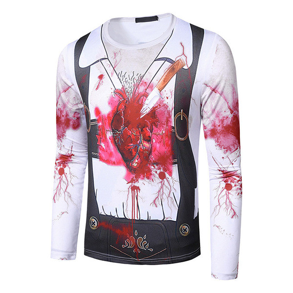 Uut mudelit 3D prindiga ja pikkade varrukatega meeste pluus