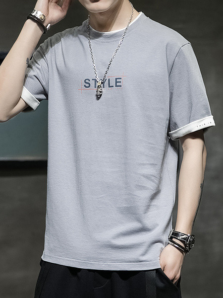 Feliratos férfi alkalmi póló