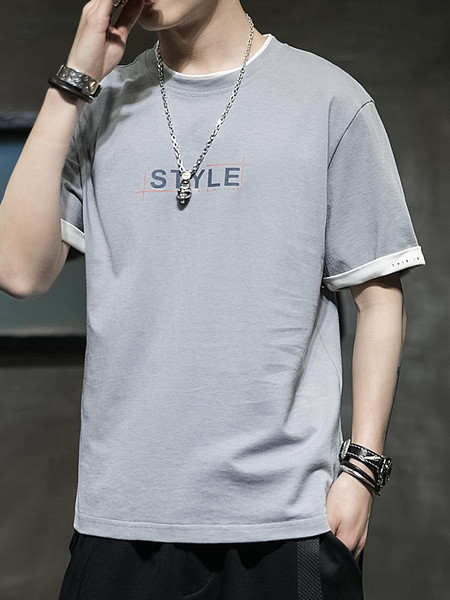 Feliratos férfi alkalmi póló