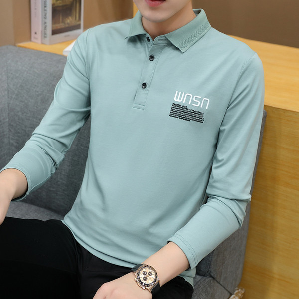 Új modell férfi blúz hímzéssel és gombokkal